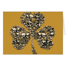 Shamrock Skulls Gothic Greeting Cards