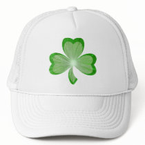 Shamrock trucker hat white