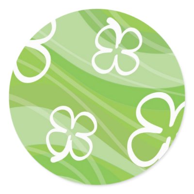 Shamrock Waves 2 Round Sticker by fantasian_angel