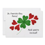 Shamrock with hearts 5x7" invitations