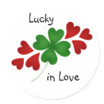 Shamrock with hearts, Lucky in Love stickers