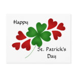 Shamrock with hearts St. Patrick's day postcards