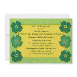shamrocks irish lucky clover custom invitations