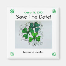 Shamrocks Save The Date! March 17, 2010 Refrigerator Magnet