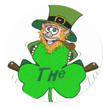 Shamus the Leprechaun Round Stickers
