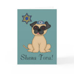 Shana Tova-Cute Jewish Pug Dog cards