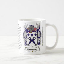 Shannon, the origin, meaning and the crest coffee mugs
