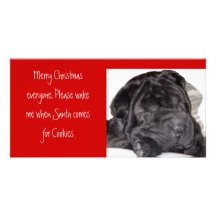 Shar pei Christmas -Please wake... Photo Card Template
