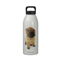 Shar pei puppy products reusable water bottle