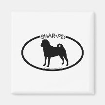 Shar Pei Silhouette Black Magnet