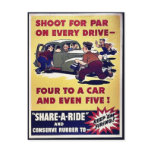 Share A Ride And Conserve Rubber To Postcard