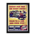 Share A Ride And Conserve Rubber To Postcards