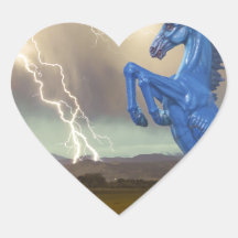 Share Favourite DIA Mustang Bronco Lightning Stor Heart Sticker