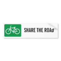 Share The Road with Bicycles Bumper Stickers