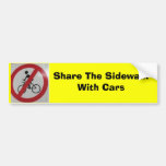 Share The Sidewalk with Cars Bumper Stickers