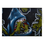Shark attack graffiti card