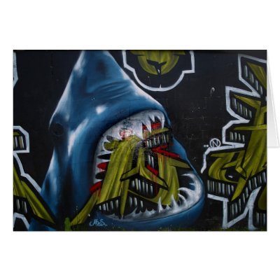 Shark attack graffiti card by OutOfLimits
