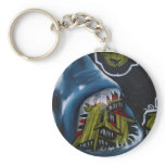 Shark attack graffiti keychains