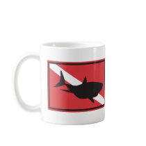 Shark Diving Flag Mugs