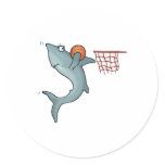 sharking dunking basketball sticker