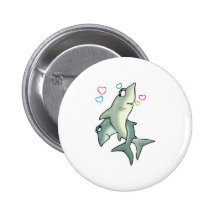 sharks in love pinback buttons