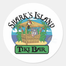 Shark's Island Tiki Bar Stickers