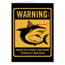 sharks with frickin laser beams attached greeting cards