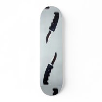 Sharp black knife skate board deck