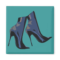 Sharp Boots (blue) Ankle Boot Art Magnets