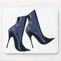 Sharp Boots (blue) Mouse Pads