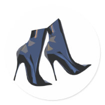 Sharp Boots (blue) Round Stickers