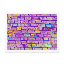 Sharp Purple Bricks Postcard