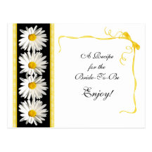 Shasta Daisy Recipe Card for the Bride to Be Post Cards