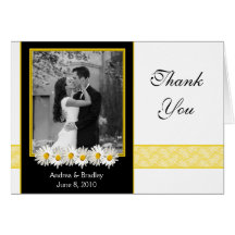 Shasta Daisy Wedding Photo Thank You Card