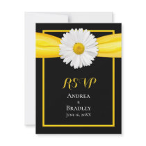 Shasta Daisy with Yellow Ribbon Response Card