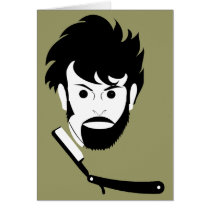 Shave - Man Shaving Beard - Shaved Beard Card