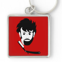 Shave - Man Shaving Beard - Shaved Beard Key Chain