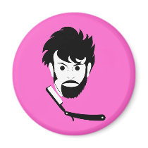 Shave - Man Shaving Beard - Shaved Beard Magnet