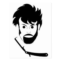 Shave - Man Shaving Beard - Shaved Beard Postcard