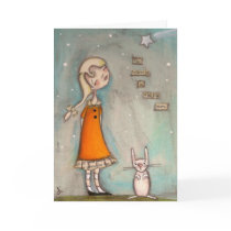 She Believed in Wishing Stars - Greeting Card