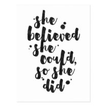 She Believed She Could - Inspirational Card Postcard