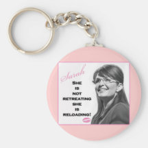She is not retreating, she is reloading keychain