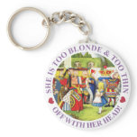 She is too blonde and too thin. Off with her head! keychains
