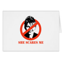 She scares me greeting card