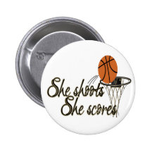 She Shoots...She Scores Pinback Buttons