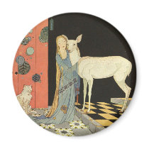 She threw her arms around the neck of Bonnie-Biche Refrigerator Magnet