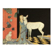 She threw her arms around the neck of Bonnie-Biche Postcards