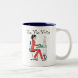 She Who Writes mug/red+brunette