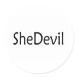 SheDevil Round Stickers