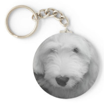 Sheep Dog Photo Keychain